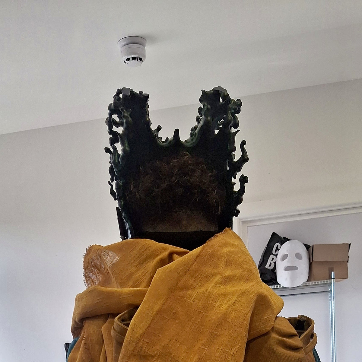 Back view of the Dark Deku helmet, original photo