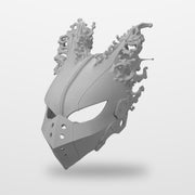 Unpainted Dark Deku helmet, grey render of the raw 3D print