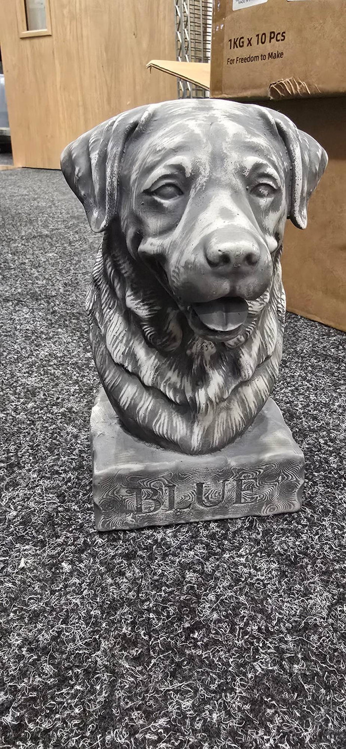 Golden Retriever Bust, Personalised With Your Dog's Name