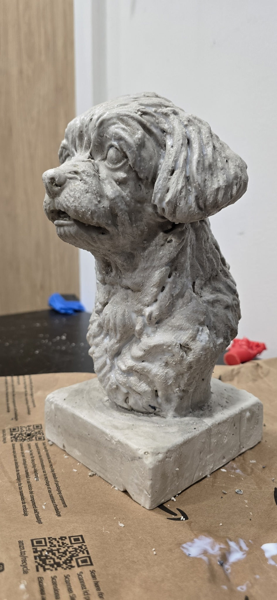 Work in progress: side view of a fresh cast before hand-finishing