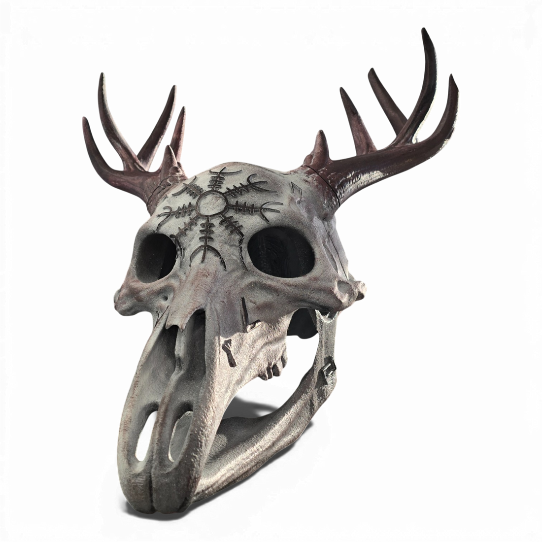 Norse Druid Deer Skull Mask — Pagan Warrior LARP Cosplay Helmet