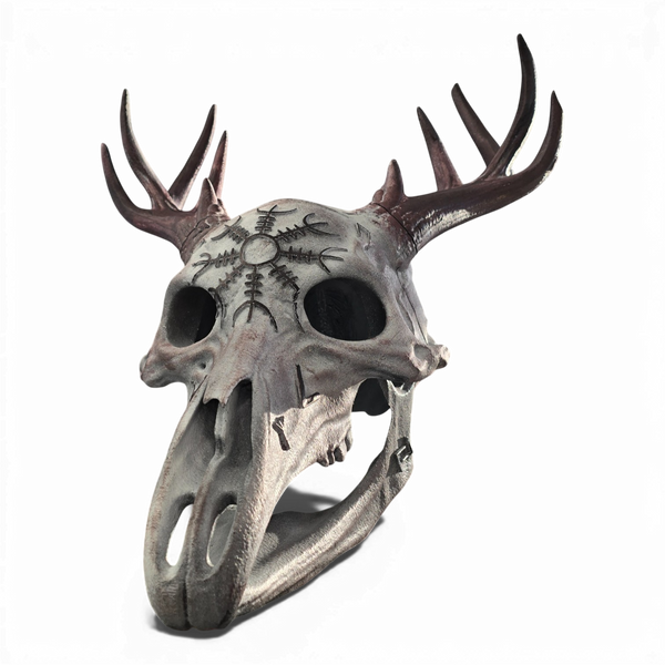 Norse Druid Deer Skull Mask — Pagan Warrior LARP Cosplay Helmet