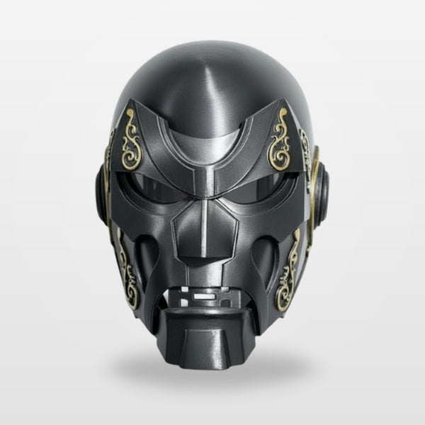 Doctor Doom Helmet V2 — Wearable Emperor Doom Cosplay, Graphite & Gold