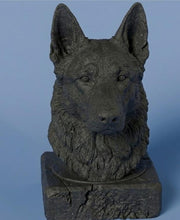 Custom pet memorial bust on display