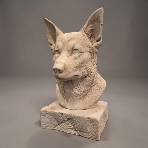 Corgi dog sculpture side view
