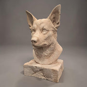 Corgi dog sculpture side view