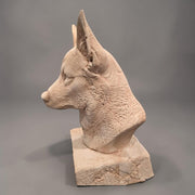 Corgi bust statue angled view