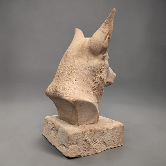 Corgi bust finished sculpture