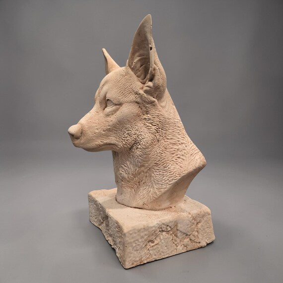 Corgi statue stone finish texture