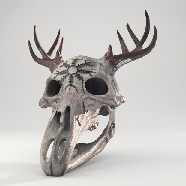 Norse Druid Deer Skull Mask — Wearable LARP and Cosplay Helmet