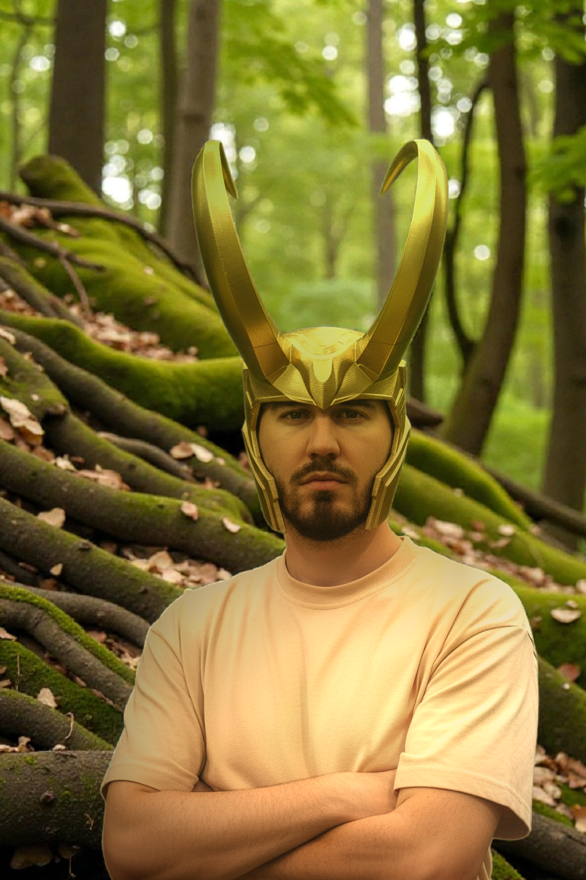Loki gold helmet Detachable horns and padding